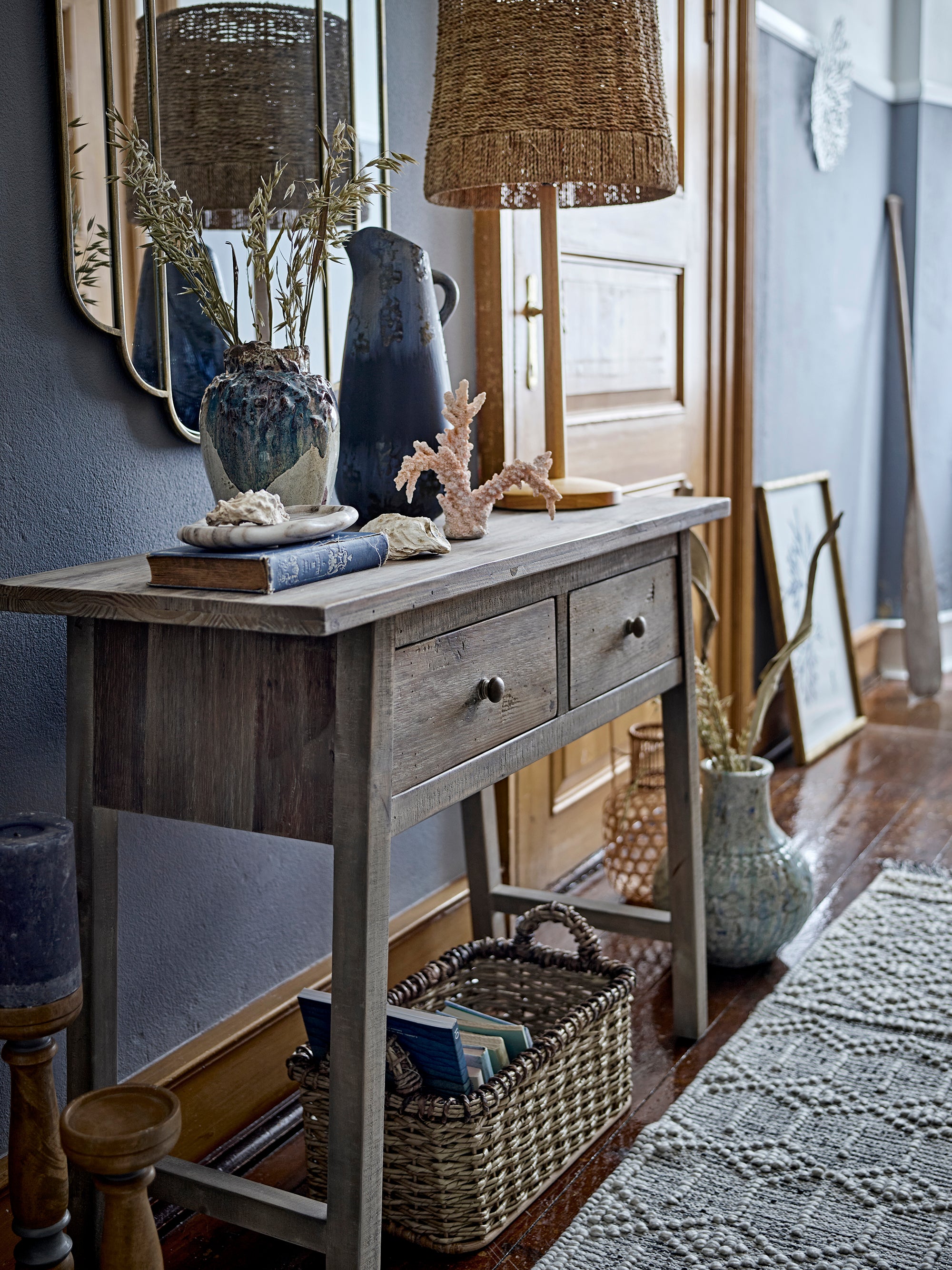 Camden Console Table, Nature, Reclaimed Pine Wood