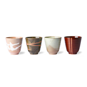 Japanese style ceramic mugs 4 pcs