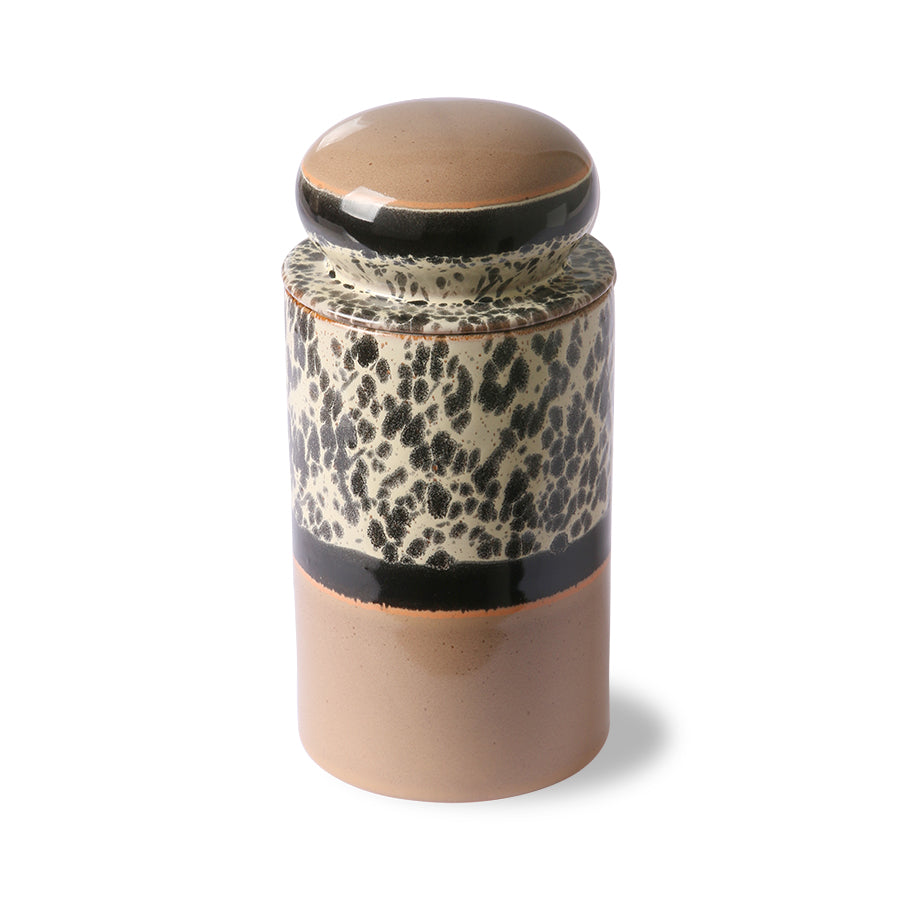 Ceramic jar with lid Tropical