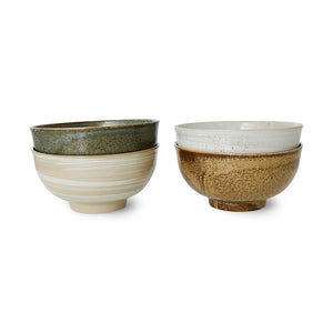 Japanese style ceramic noodle bowls Kyoto 4 pcs