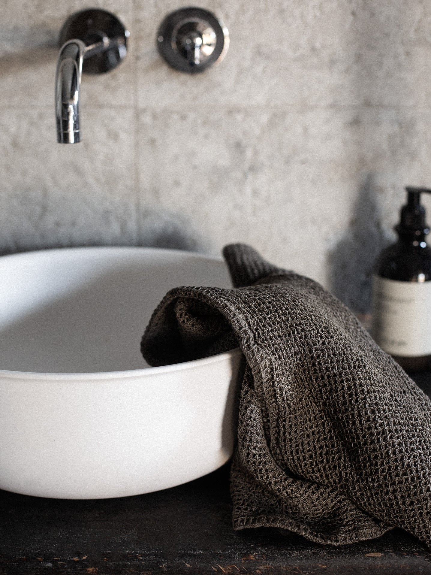 Vahvelrätik Nella taupe 50x70