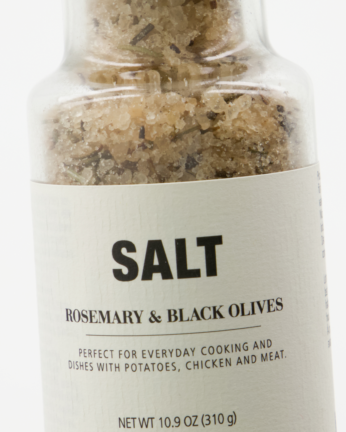 Sea salt with rosemary and black olives