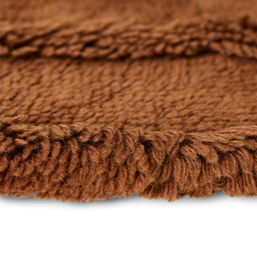 Round woolen rug mahogany 150
