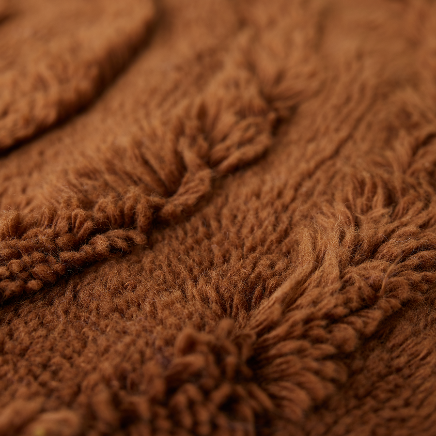 Round woolen rug mahogany 150