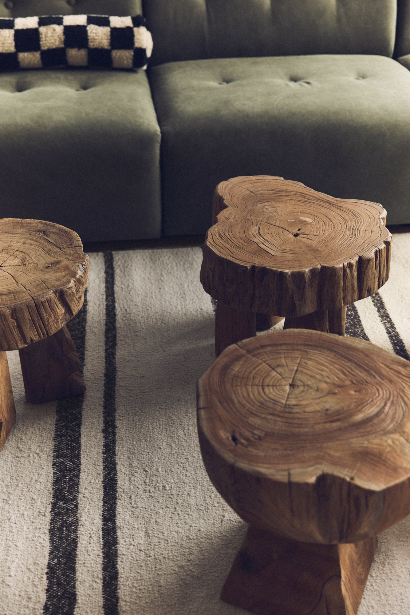 Wooden stool Log