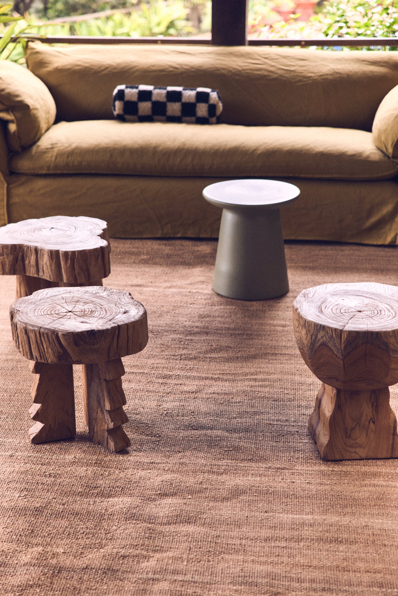 Wooden stool Log