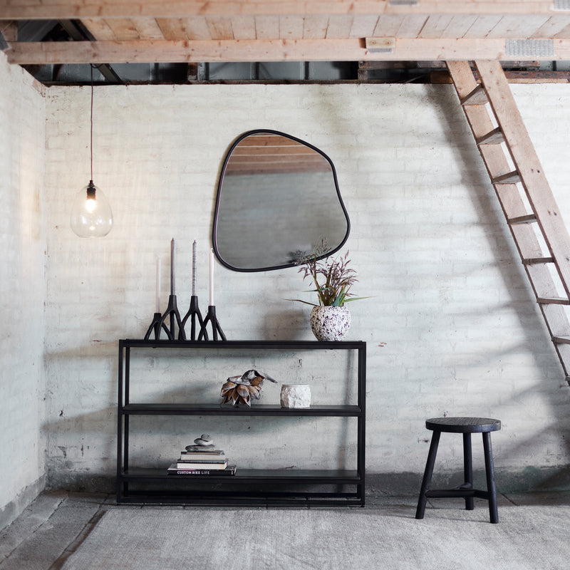 seinapeegel must orgaaniline kuju eegantne stiilne sobib kõikjale wall mirror black frame organic shape elegant for everybody