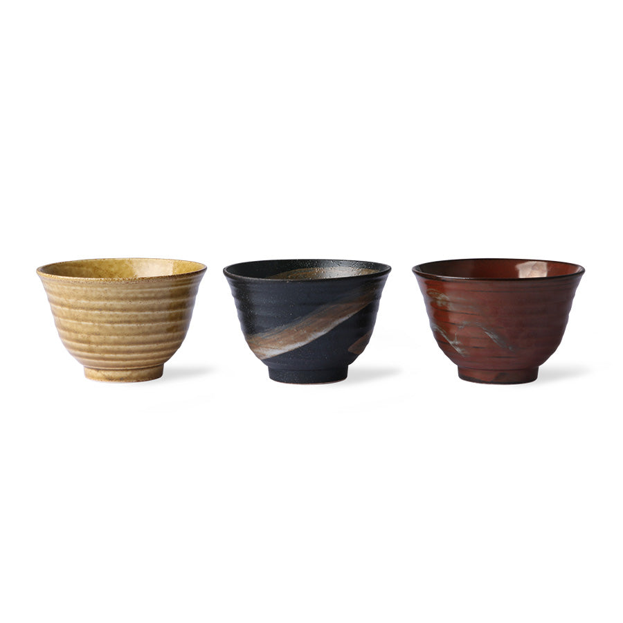 Japanese-style ceramic Matcha bowl Kyoto 3pcs