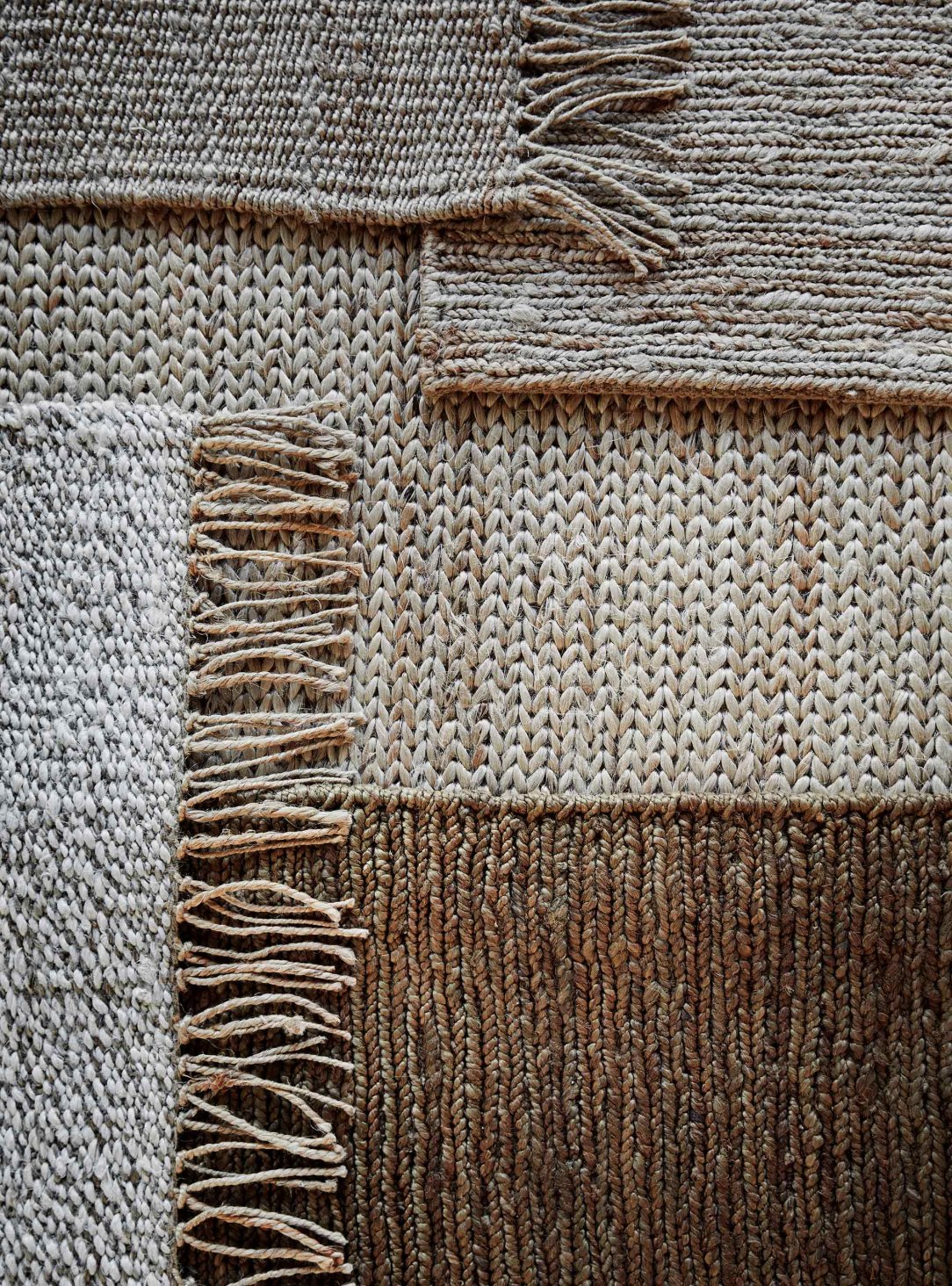 Hand-woven hemp rug brown 80x200