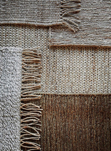 Hand-woven hemp rug brown 200x300