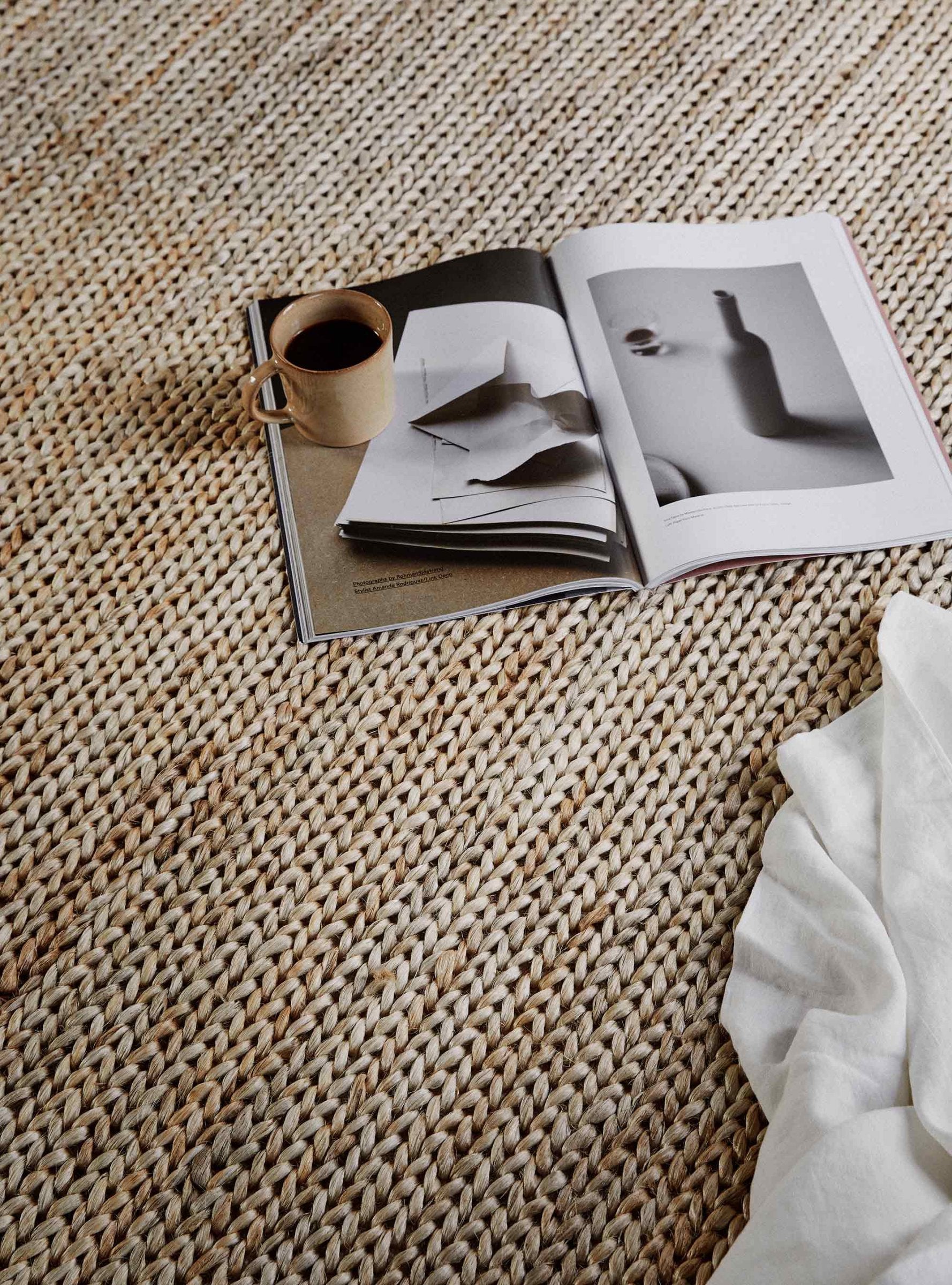 Käsitsi kootud kanepivaip naturaalne 140x200