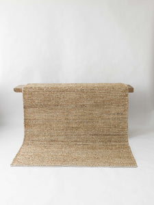 Hand-woven hemp rug brown 170x240