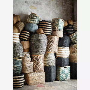 Bamboo basket with handles S