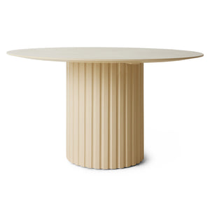 Round dining table on pillar D 140cm Cream