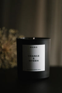 MARO scented soy candle Orange & Myrrh