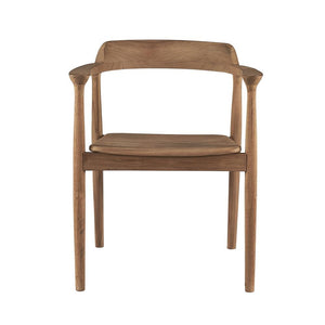 Chair with armrests teak/natural