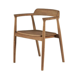 Chair with armrests teak/natural