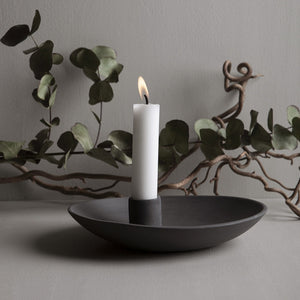 Dark gray candlestick/bowl