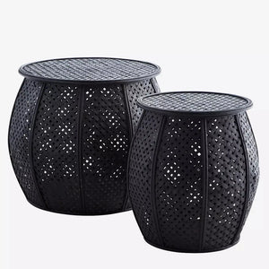 musta värvi bambusest korv kahes suuruses pesukorv abilaud korv kaanega  kaanega abilaud boho stiilne minimalistlik naturaalne laud