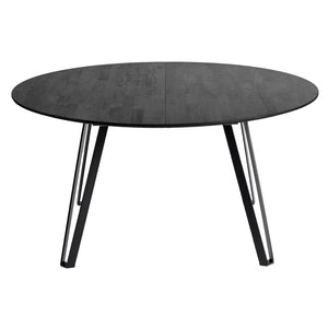 Ümmargune musta värvi söögilaud dining table rounded oak tammepuidust laud söögilaud lauad