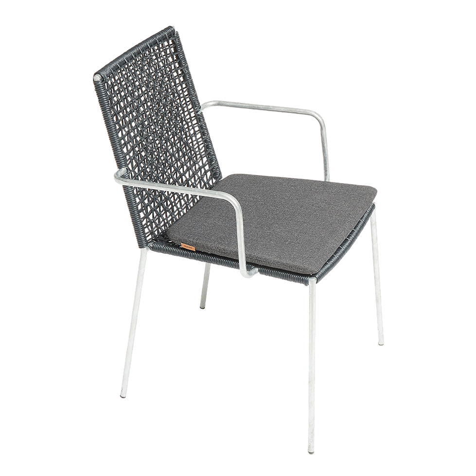 Outdoor chair Riva Black / Galvanized
