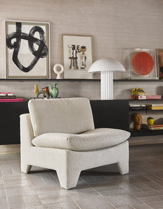 retro tugitool mugav pehme buklee kangas käetugedeta kreemikas valge eemaldatavad padjad pestavad katted stiilne moderne lounge chair retro elegant chair for living room stylish