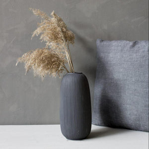 Tall ceramic vase dark grey