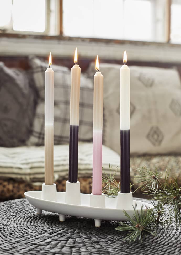 Two-tone long candle Black