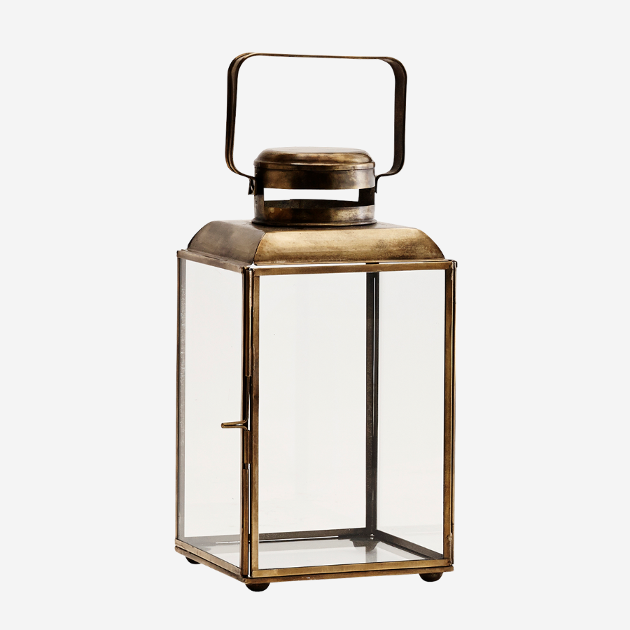 lantern antique brass metal iron glass elegant romantic light for candles latern klaasist antiikmessing