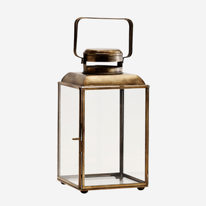 lantern antique brass metal iron glass elegant romantic light for candles latern klaasist antiikmessing
