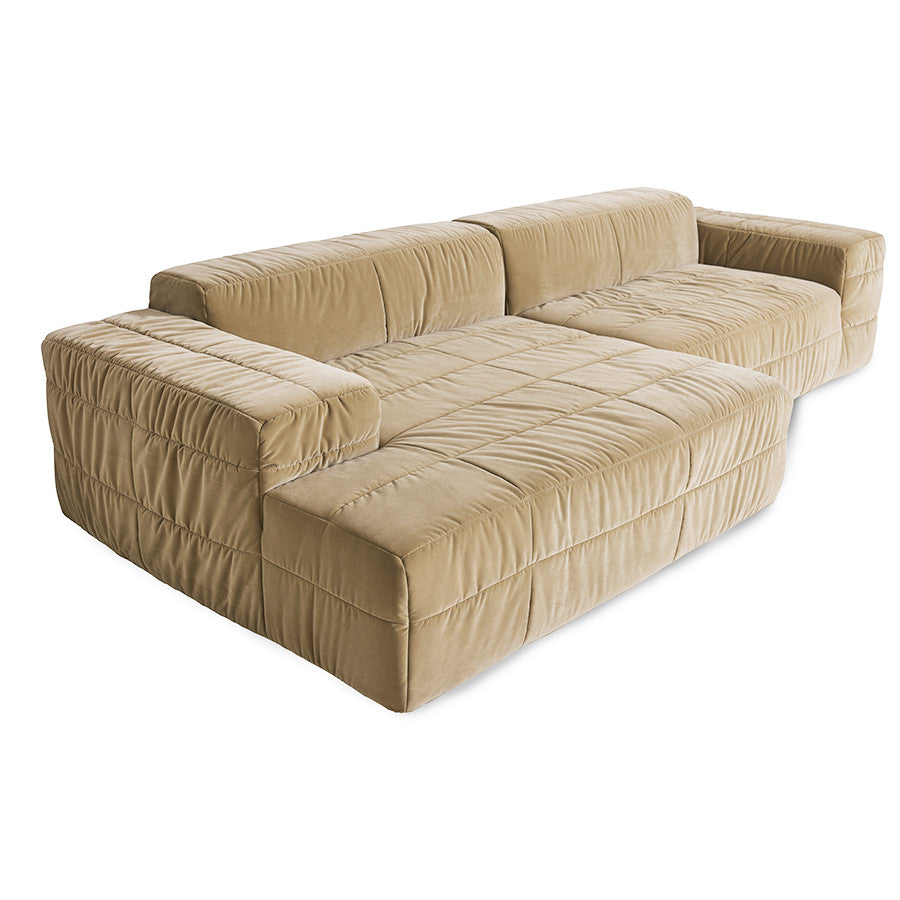Brut sofa: element right, royal velvet, cream