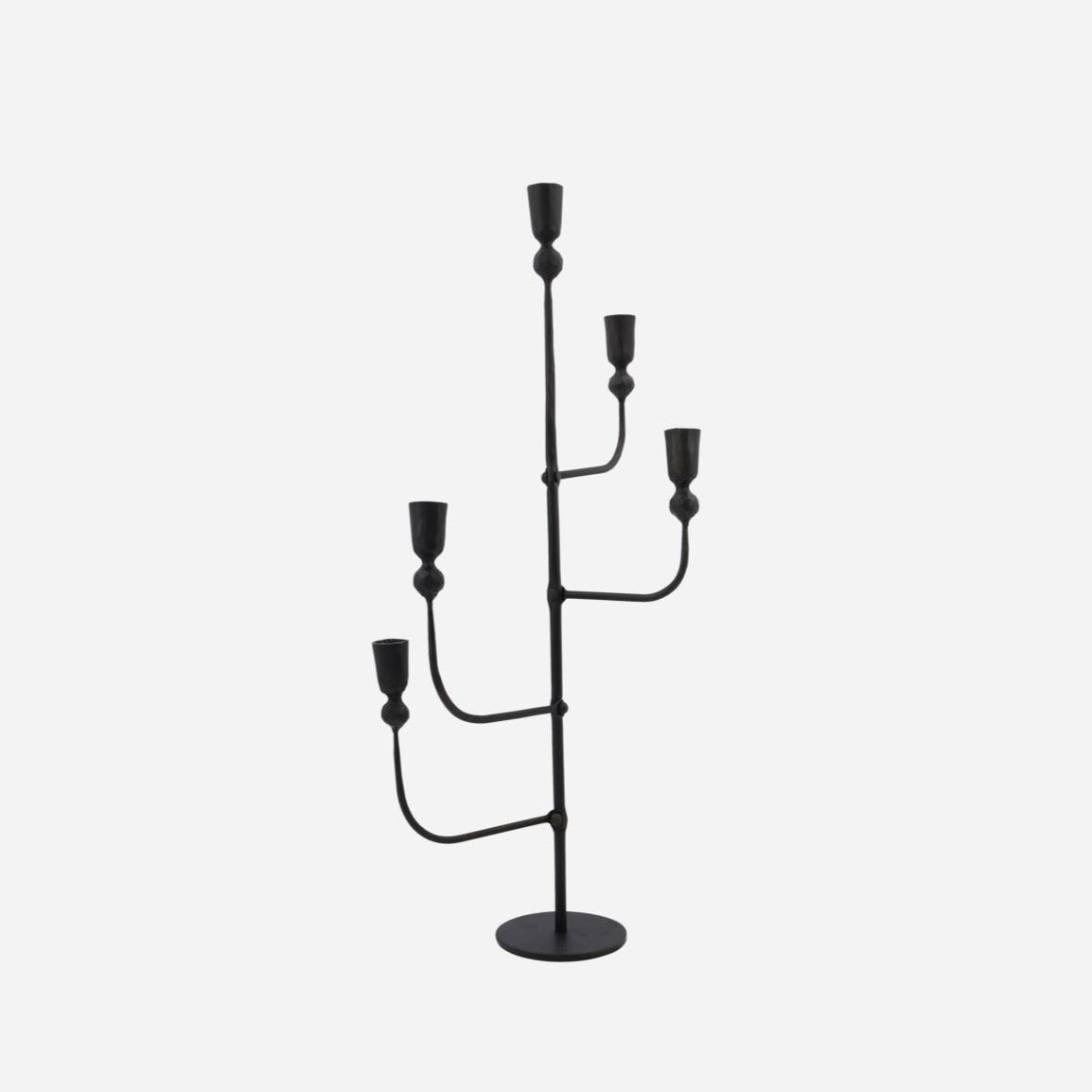 Candle stand black metal