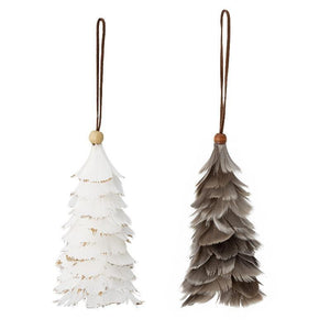 feather ornament decoration for hanginf white brown boho christmas tree deco ornament suled valge pruun kuuseehe dekoratsioon riputamiseks