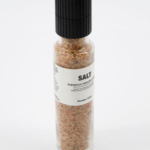 Sea salt with parmesan, tomato and basil