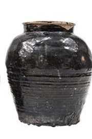 vintage vana lillepott vaas glasuuritud käsitöö unikaalne eriline põrandavaas must glasuur vintage flower pot vase glazed black hand made