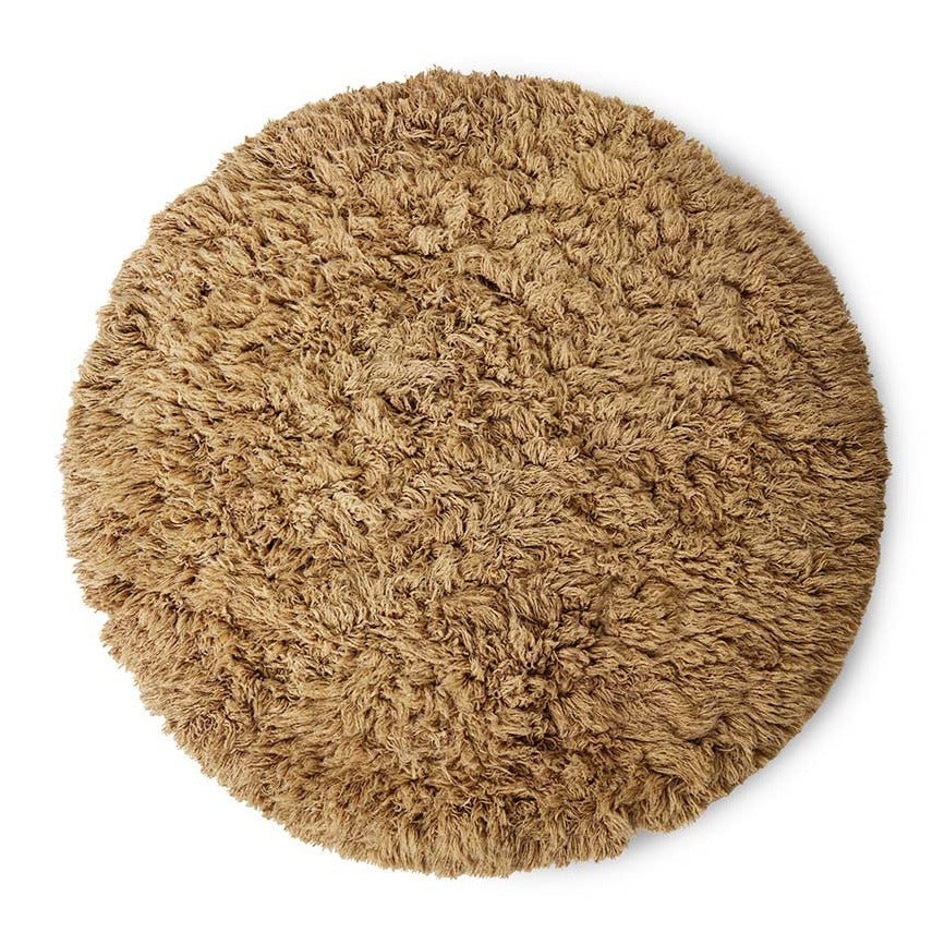 Round wool carpet Caramel 200