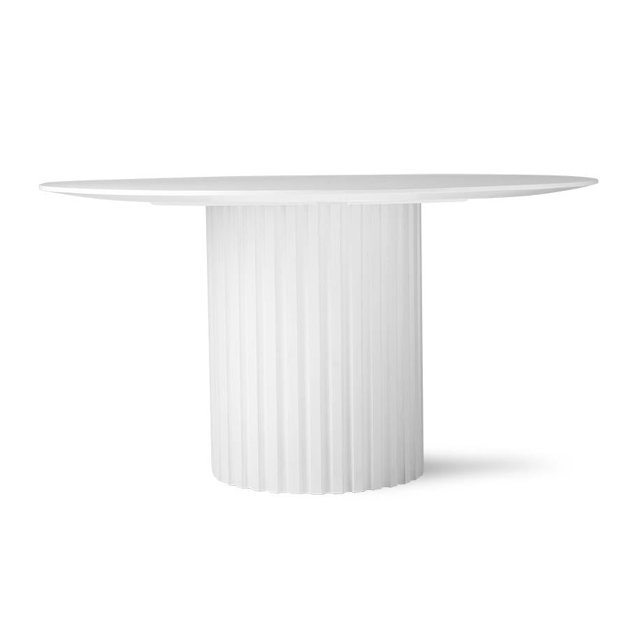Valge ümmargune söögilaud on valmistatud sungkai puidust (kasvab Indoneesias) ja MDF plaadist ning seisab elegantsel sammasjalal stiilne puhas joon moderne sobitb kõikjale dining table white stylish modern