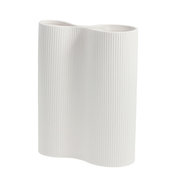 White ceramic vase Wave