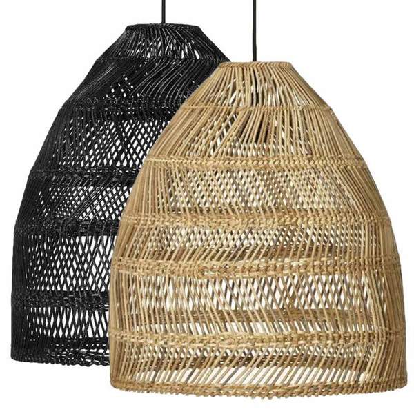 Wicker lamp natural tall S