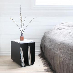 Curved metal side table