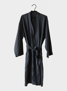 Linen bathrobe Night blue L/XL