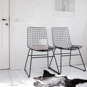 Metal wire chair Black