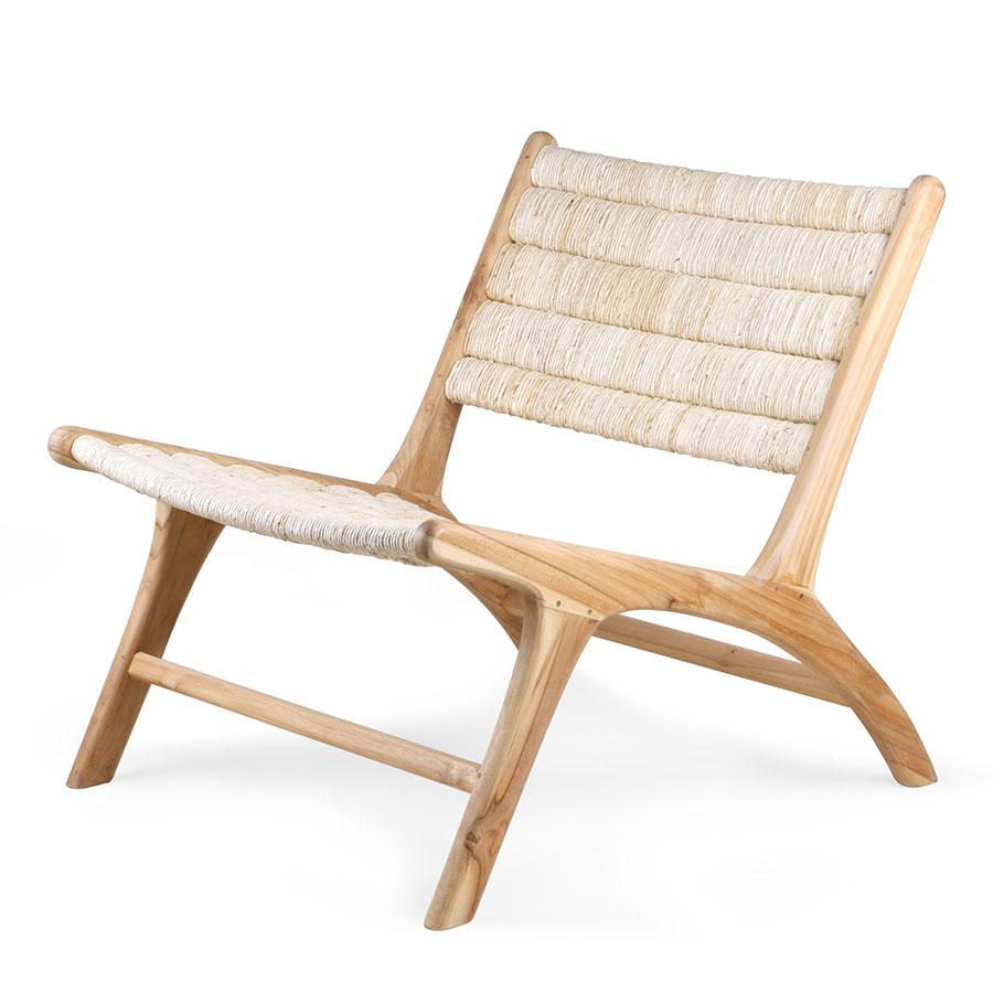 Lounge chair abaca/teak