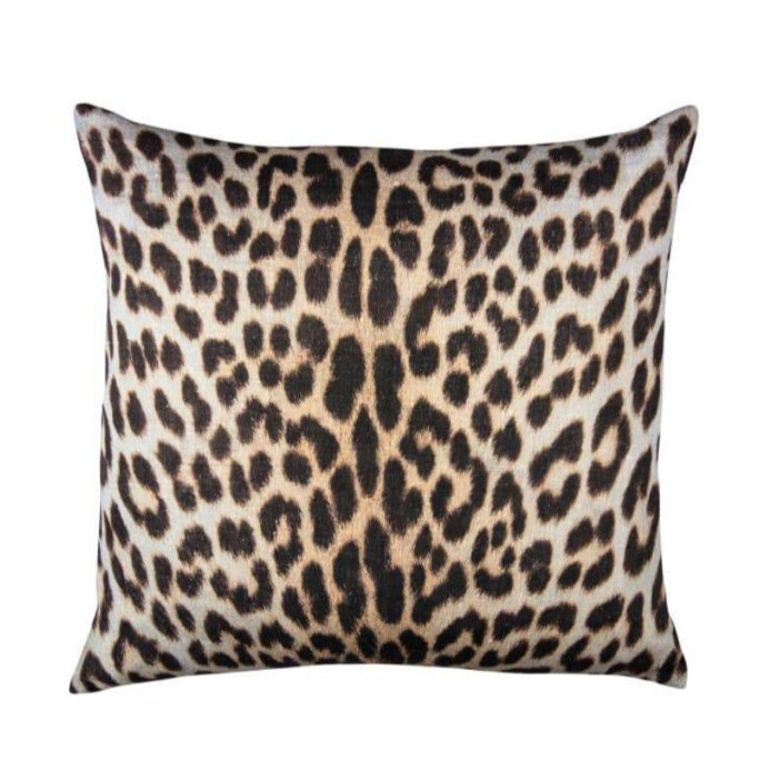 cushion pillow linen panther with feathers decorative soft stylish padi panter animal pattern linane dekoratiivne looma muster
