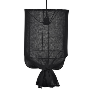 textile lampshade black lambikuppel must tekstiilist bohemian  laevalgusti