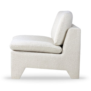 retro tugitool mugav pehme buklee kangas käetugedeta kreemikas valge eemaldatavad padjad pestavad katted stiilne moderne lounge chair retro elegant chair for living room stylish